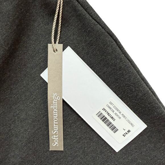 NWT Soft Surroundings SoftEssential Ponte Leggings Charcoal Heather Gray Size L - Picture 6 of 11